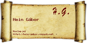 Hein Gábor névjegykártya